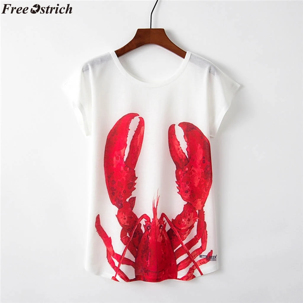 FREE OSTRICH Women's Basic Slim O-Neck Short Sleeve T-Shirt 3D Lobster Print Ladies Casual Basic White T Shirt Summer plus size
FREE OSTRICH Women's Basic Slim O-Neck Short Sleeve T-Shirt 3D Lobster Print Ladies Casual Basic White T Shirt Summer plus size