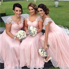 Elegant Lace Appliques Beaded Cap Sleeves Pink Chiffon Long Prom Dress New Party Gowns Bridesmaid Dresses vestidos de festa
Elegant Lace Appliques Beaded Cap Sleeves Pink Chiffon Long Prom Dress New Party Gowns Bridesmaid Dresses vestidos de festa