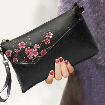 Vintage Women Clutch Bag Genuine Leather Top Layer Leather Plum Flower Evening Bag Female Fashion Clutches Bags Shoulder Pack
Vintage Women Clutch Bag Genuine Leather Top Layer Leather Plum Flower Evening Bag Female Fashion Clutches Bags Shoulder Pack