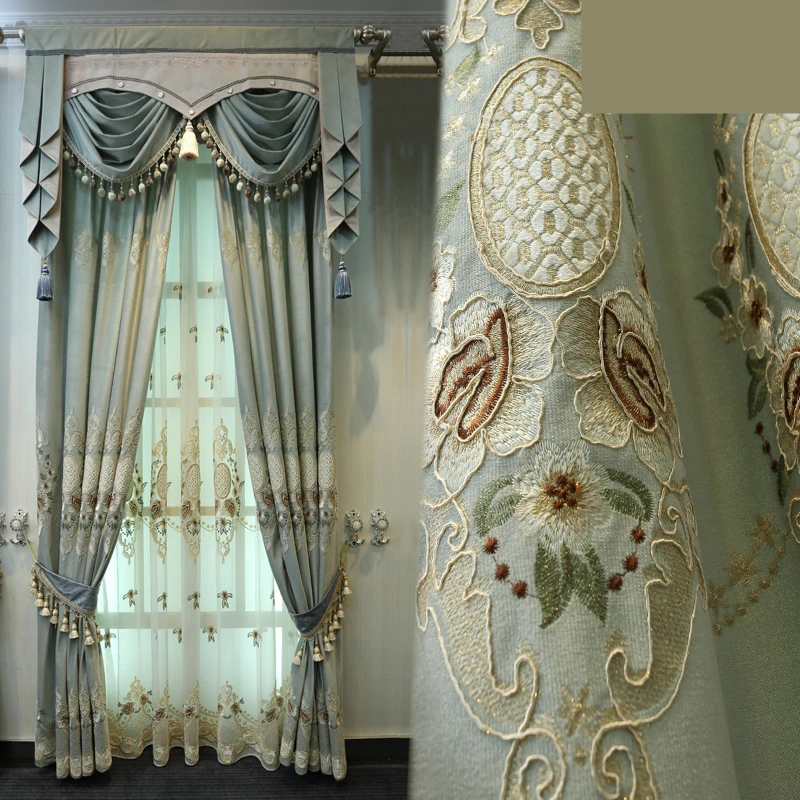 Custom curtains upscale European pastoral velvet embroidered curtain noble fresh blackout curtain tulle valance N211
Custom curtains upscale European pastoral velvet embroidered curtain noble fresh blackout curtain tulle valance N211