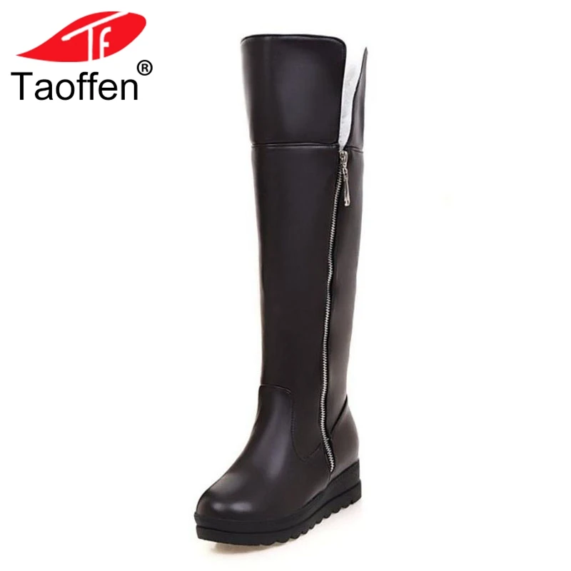 Taoffen Women Winter Knee Boots High Zipper Thick Fur Warm Shoes Women Platform Snow Plush Boots Fashion Shoes Size 34-43
Taoffen Women Winter Knee Boots High Zipper Thick Fur Warm Shoes Women Platform Snow Plush Boots Fashion Shoes Size 34-43