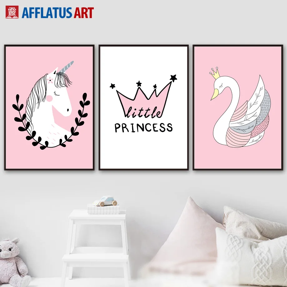 Cartoon Unicorn Swan Crown Wall Art Canvas Painting Nordic Posters And Prints Wall Pictures For Living Room Kids Room Wall Decor 
Cartoon Unicorn Swan Crown Wall Art Canvas Painting Nordic Posters And Prints Wall Pictures For Living Room Kids Room Wall Decor