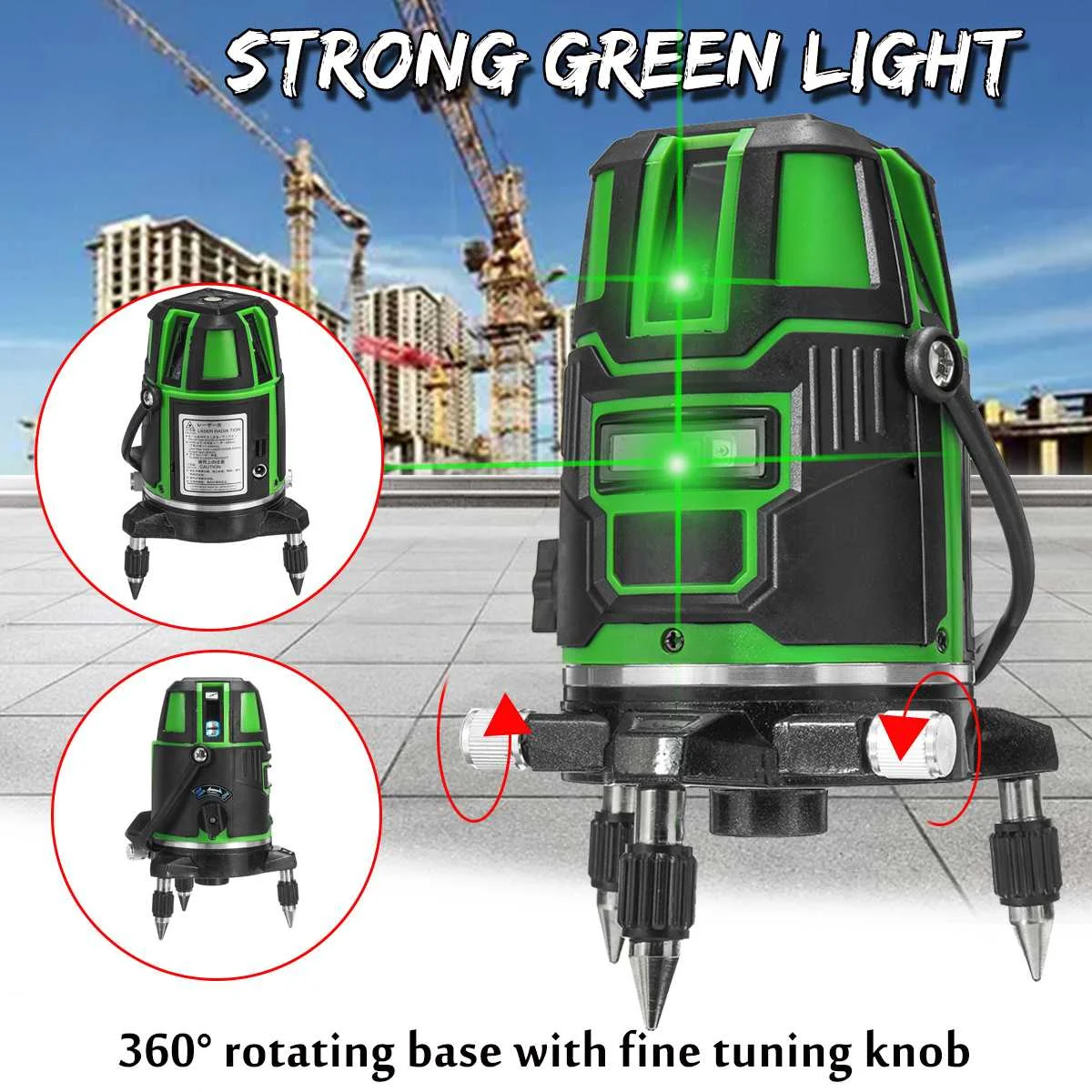 5 Lines 6 Points Strong Green Light Laser Level Automatic Self Leveling 360 Vertical Horizontal Tilt Cross Line w/Outdoor Mode
5 Lines 6 Points Strong Green Light Laser Level Automatic Self Leveling 360 Vertical Horizontal Tilt Cross Line w/Outdoor Mode