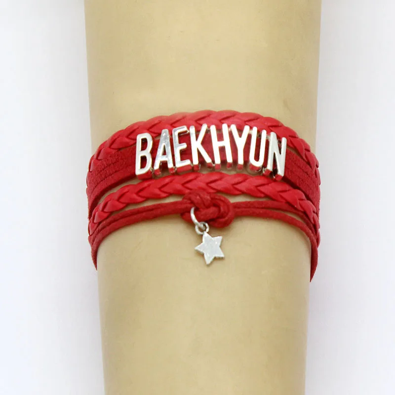 Popular High Quality Baekhyun Bracelets Charm Star Pendant Handmade Braided Leather Jewelry Women Men Gift Customize any Themes
Popular High Quality Baekhyun Bracelets Charm Star Pendant Handmade Braided Leather Jewelry Women Men Gift Customize any Themes