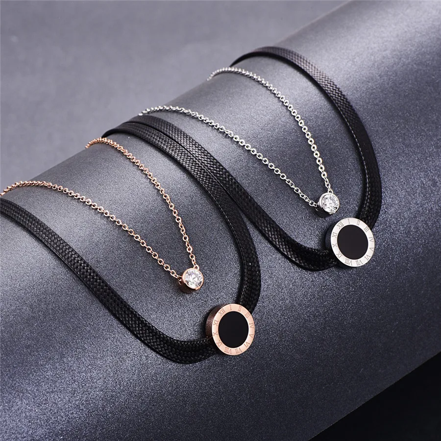 Martick Roman Numerals Round Pendant Double Chain Statement Necklace For Woman Black Choker Collares Jewelry P32
Martick Roman Numerals Round Pendant Double Chain Statement Necklace For Woman Black Choker Collares Jewelry P32