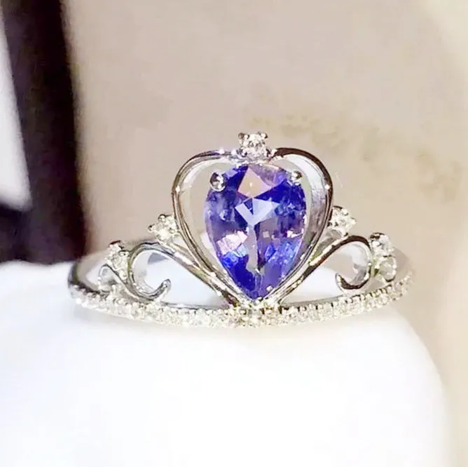 Tanzanite ring Natural real tanzanite 925 sterling silver Free shipping 4*6mm 0.5ct gemstone Crown style ring #L18031105
Tanzanite ring Natural real tanzanite 925 sterling silver Free shipping 4*6mm 0.5ct gemstone Crown style ring #L18031105