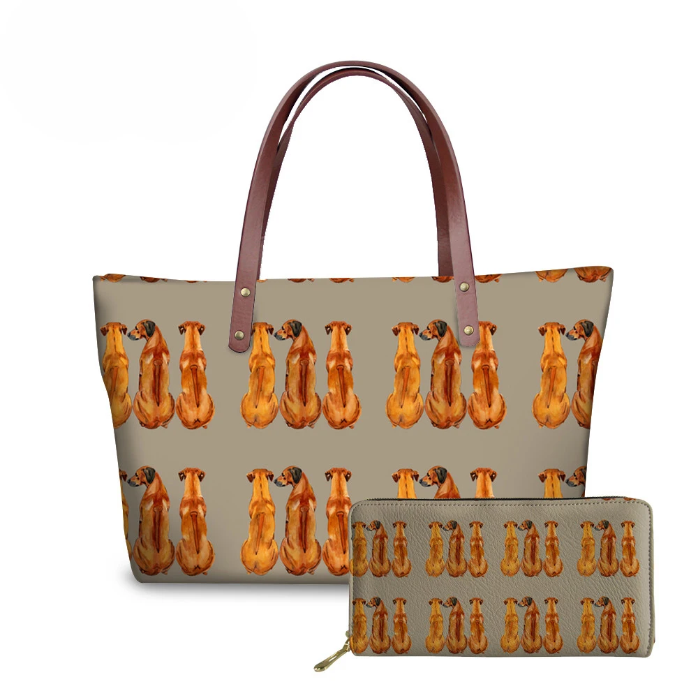 NOISYDESIGNS 2pcs/set Women Handbags Rhodesan Ridgeback Printing Hand Bags Teenagers College Book Bag Ladies Shoulder Tote Bags
NOISYDESIGNS 2pcs/set Women Handbags Rhodesan Ridgeback Printing Hand Bags Teenagers College Book Bag Ladies Shoulder Tote Bags