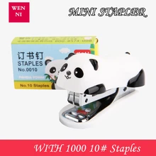 Mini Panda stapler set with 1000 staples stapler cartoon office school supplies stationery paper clip Binding Binder book sewer