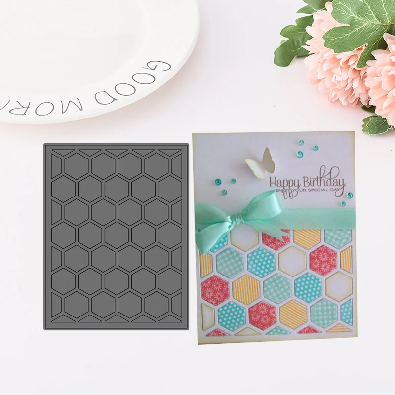 Hexagon Stencil Metal Cutting Dies For Scrapbooking Practice Hands-on DIY Album Card Handmade Tools
Hexagon Stencil Metal Cutting Dies For Scrapbooking Practice Hands-on DIY Album Card Handmade Tools