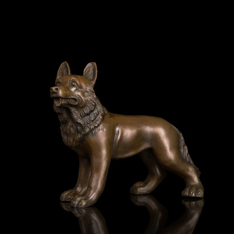 Arts Crafts Copper Sculpture Bronze little dog German shepard Animal Estatua Personality Furnishing Articles DW-109
Arts Crafts Copper Sculpture Bronze little dog German shepard Animal Estatua Personality Furnishing Articles DW-109