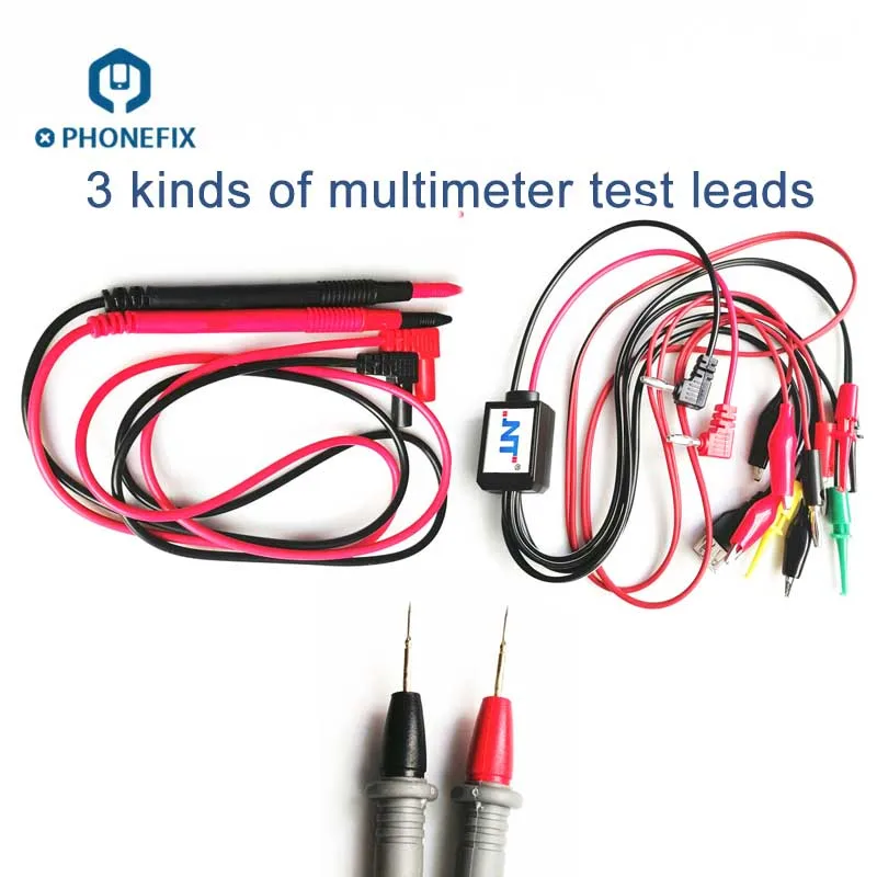 PHONEFIX Universal 10A/20A Test Leads Multimeter Current Voltage Test Cable with Alligator Clips Phone DC Power Supply Cable
PHONEFIX Universal 10A/20A Test Leads Multimeter Current Voltage Test Cable with Alligator Clips Phone DC Power Supply Cable