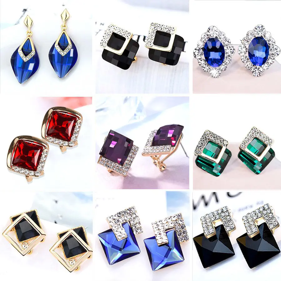 Hot Fashion Brincos Vintage Geometric Cubic Shiny Crystal Multi-color Stud earring for women Classic Gold-Color Fine Jewelry
Hot Fashion Brincos Vintage Geometric Cubic Shiny Crystal Multi-color Stud earring for women Classic Gold-Color Fine Jewelry