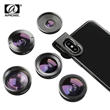 APEXEL 5 in 1 Camera Phone Lens Kit HD 4K Wide Angle Telescope super Fisheye Macro Phone Lenses for Samsung Xiaomi Huawei
APEXEL 5 in 1 Camera Phone Lens Kit HD 4K Wide Angle Telescope super Fisheye Macro Phone Lenses for Samsung Xiaomi Huawei