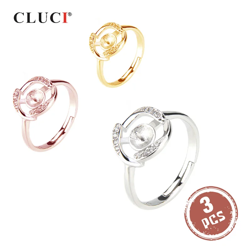 CLUCI 3pcs Silver 925 Round Zircon Women Pearl Ring Mounting Adjustable Sterling Silver Simple Wedding Ring Jewelry
CLUCI 3pcs Silver 925 Round Zircon Women Pearl Ring Mounting Adjustable Sterling Silver Simple Wedding Ring Jewelry