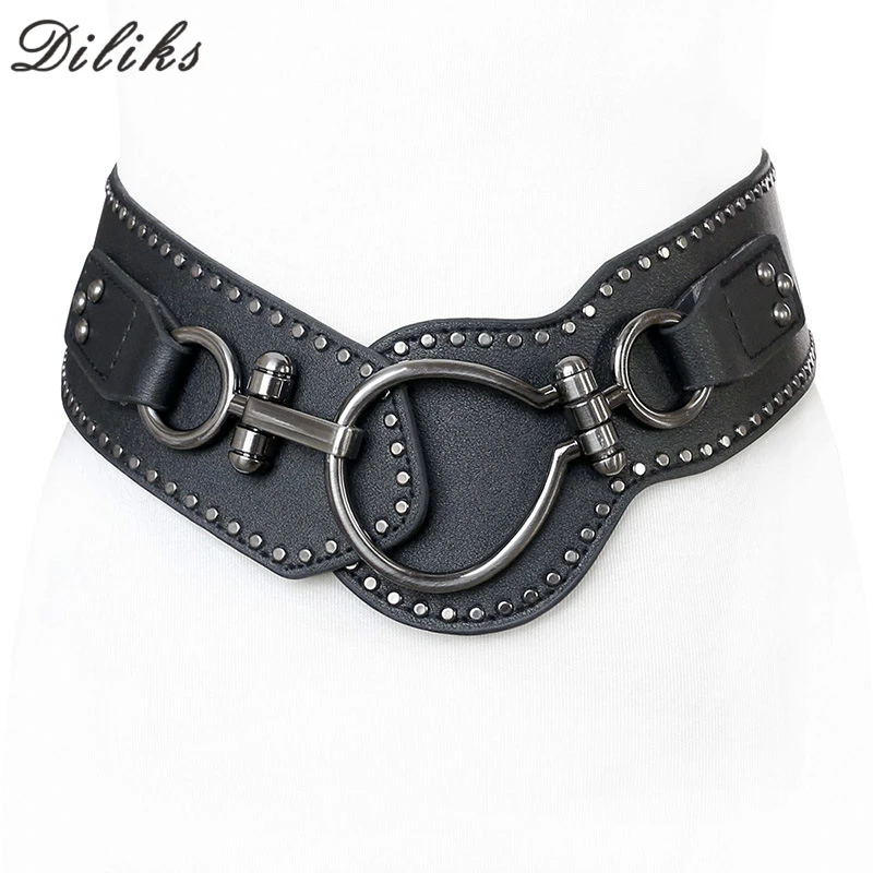 DILIKS Women's Wide Belt Vintage Leather Belts For Women Cummerbunds Ceinture Femme Punk Rivet Elastic Waistband
DILIKS Women's Wide Belt Vintage Leather Belts For Women Cummerbunds Ceinture Femme Punk Rivet Elastic Waistband