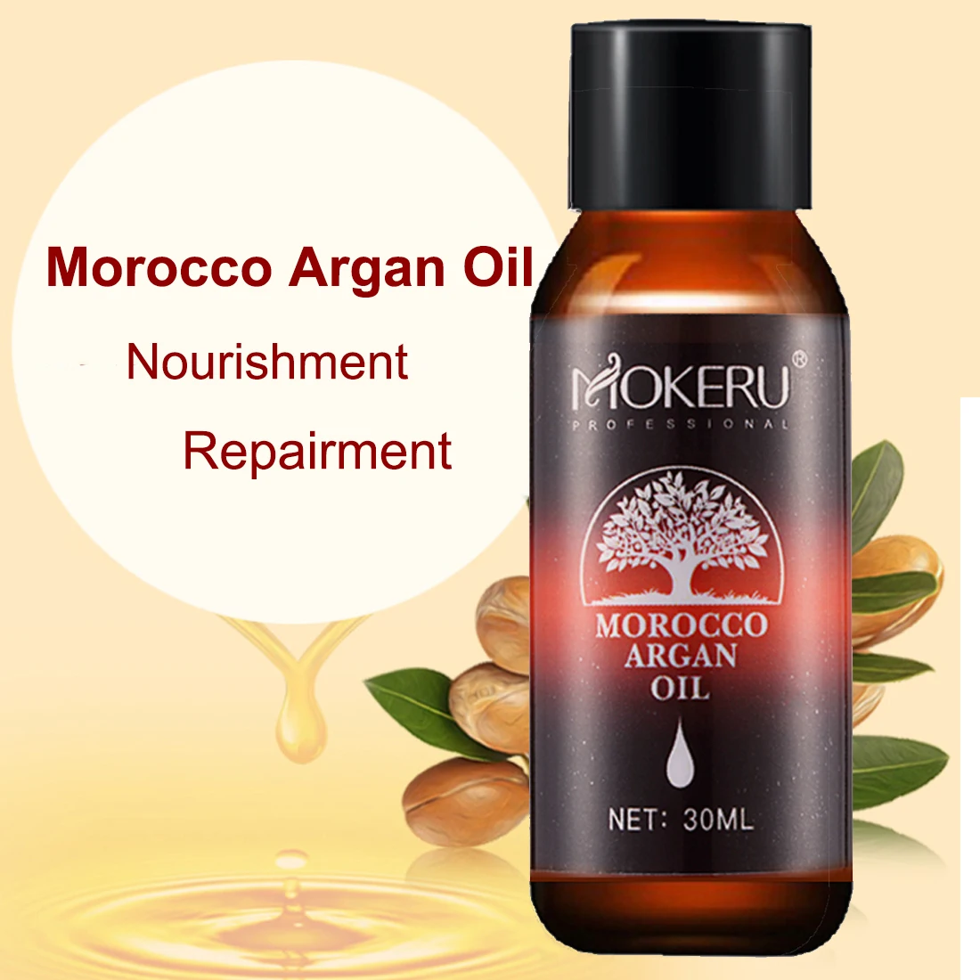 Mokeru 30ml Repairing Damage Dry Hair Moisturizing Nourishing Pure Argan oil hair care essential oil for hair growth Treatment
Mokeru 30ml Repairing Damage Dry Hair Moisturizing Nourishing Pure Argan oil hair care essential oil for hair growth Treatment