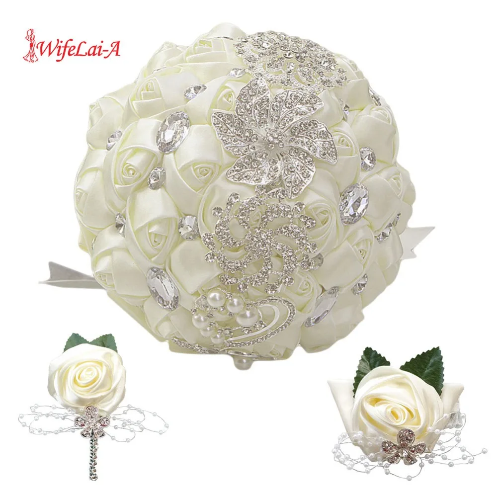 WIFELAI-A Hot Selling Ivory silk Brooch Wedding Bridal Bouquet Set With Boutonniere and wrist flower bridal Holding flowers
WIFELAI-A Hot Selling Ivory silk Brooch Wedding Bridal Bouquet Set With Boutonniere and wrist flower bridal Holding flowers