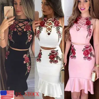 Summer Women 2 Piece Bodycon Two Piece Sets Sleeveless Crop Top and Short Skirt Set Bandage Dress Clubwear New Fashion
Summer Women 2 Piece Bodycon Two Piece Sets Sleeveless Crop Top and Short Skirt Set Bandage Dress Clubwear New Fashion