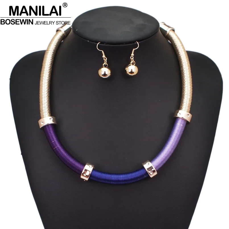 MANILAI Bohemia Wrap Wire Choker Necklaces For Women Wedding Jewelry Statement Alloy Chain Bib Collar Necklace Earrings Sets
MANILAI Bohemia Wrap Wire Choker Necklaces For Women Wedding Jewelry Statement Alloy Chain Bib Collar Necklace Earrings Sets