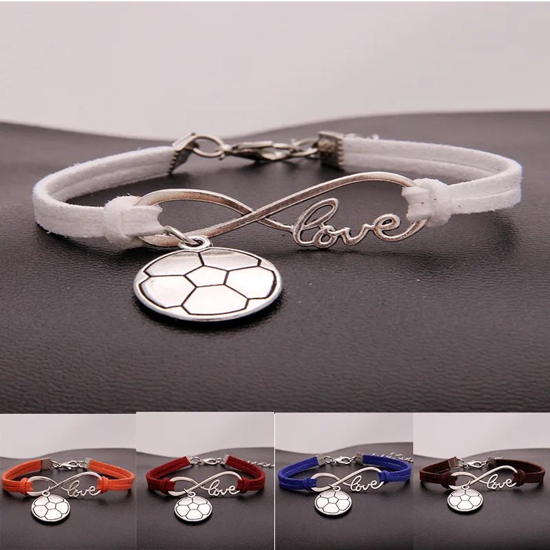 European American Style Ancient Silver Football Sports Charm Pendant Infinity Love Weaving Bracelet Women Jewelry Holiday Gift
European American Style Ancient Silver Football Sports Charm Pendant Infinity Love Weaving Bracelet Women Jewelry Holiday Gift