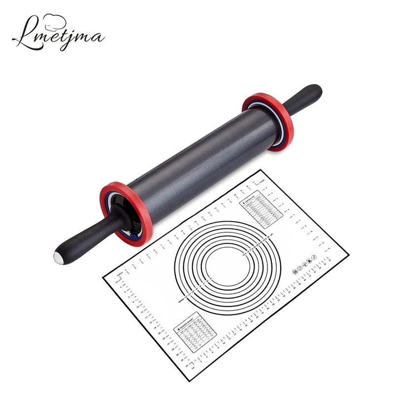 LMETJMA Stainless Steel Rolling Pin with Thickness Rings Heavy Duty Adjustable Roller for Dough With Silicone Baking Mat KC0097
LMETJMA Stainless Steel Rolling Pin with Thickness Rings Heavy Duty Adjustable Roller for Dough With Silicone Baking Mat KC0097