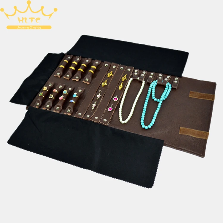 Portable Leather Jewelry Display Set Rolls Travel Organizer Bag Foldable For Earrings Ring Chain Pendant Necklace Storage 
Portable Leather Jewelry Display Set Rolls Travel Organizer Bag Foldable For Earrings Ring Chain Pendant Necklace Storage
