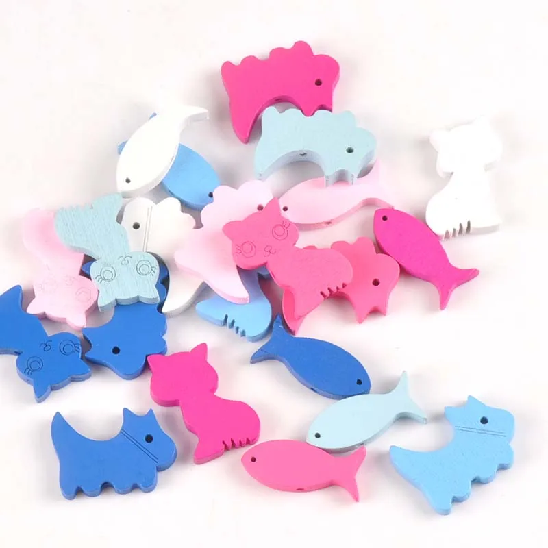40pcs Mixed color dog fish and cat Pattern Wooden Spacer Beads For Jewelry making 20-29mm MT2187
40pcs Mixed color dog fish and cat Pattern Wooden Spacer Beads For Jewelry making 20-29mm MT2187