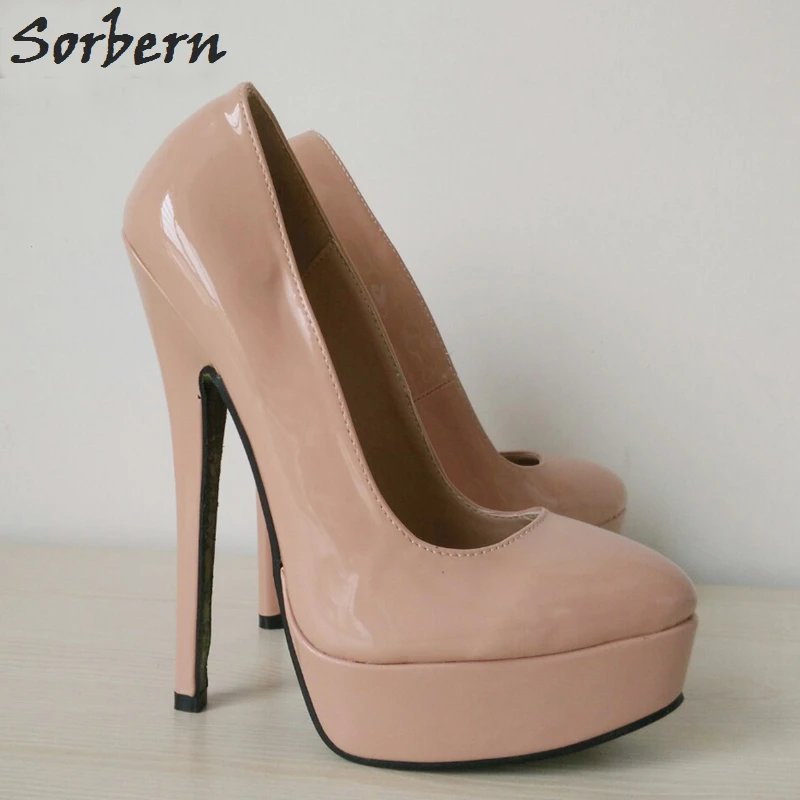 Sorbern Plus Size Women Pumps Ladies Party Boots Spike Heels Slip On Custom Made Color Ankle Pumps New Arrive Sexy Party Shoes