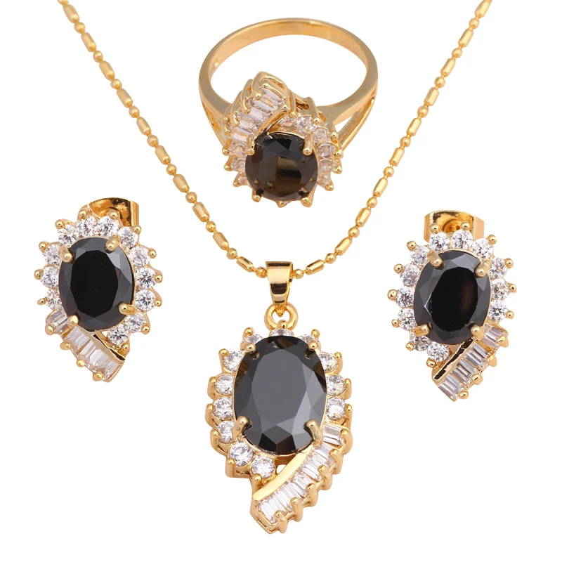 Cool Fashion Jewelry Set Black Onyx Zirconia Inlay yellow gold tone Excellent Necklace Earrings Ring sz #6#7#8#9#10 JS569A
Cool Fashion Jewelry Set Black Onyx Zirconia Inlay yellow gold tone Excellent Necklace Earrings Ring sz #6#7#8#9#10 JS569A
