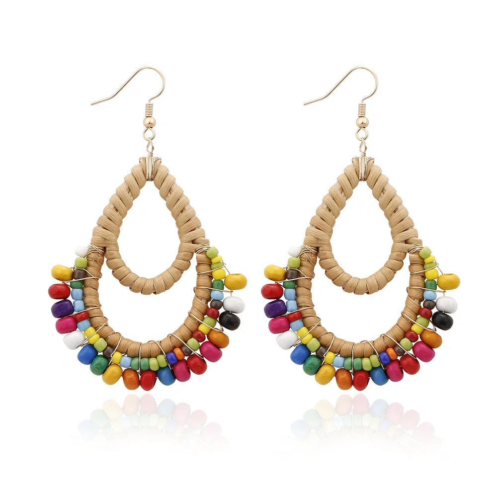 2019 Exaggerated Colorful Wooden & Seed Beads Stacked Rattan Weave Waterdrop Earrings For Women Bohemian Ethnic Style Jewelry
2019 Exaggerated Colorful Wooden & Seed Beads Stacked Rattan Weave Waterdrop Earrings For Women Bohemian Ethnic Style Jewelry