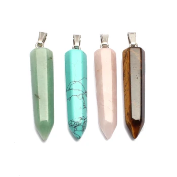 Natural Gemstone Necklace Pendant 53mm Hexagon Tube Pendant Yellow Tiger Turquoise Rose Quartz Stone Charms Jewelry
Natural Gemstone Necklace Pendant 53mm Hexagon Tube Pendant Yellow Tiger Turquoise Rose Quartz Stone Charms Jewelry