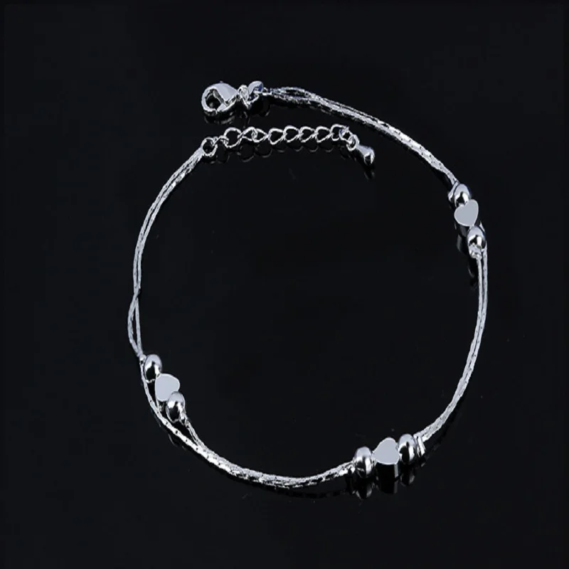 

Thin 925 stamped silver plated Shiny Chains Anklet For Women Girls Friend Foot Jewelry Leg Bracelet Barefoot Tobillera de Prata