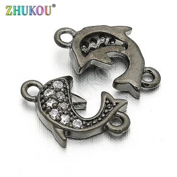 6*10mm Handmade Micro Pave CZ Dolphins Charms Connector for DIY Jewelry Findings, Mixed Color, Hole: 0.8mm, Model: VS51
6*10mm Handmade Micro Pave CZ Dolphins Charms Connector for DIY Jewelry Findings, Mixed Color, Hole: 0.8mm, Model: VS51