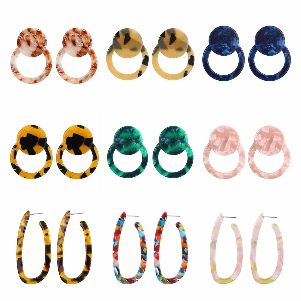 YGLCJ 2019 Korea Fashion Simple Geometric Earrings Acetate Plate Round Earrings New Women Vintage Earrings Gift Jewe 
YGLCJ 2019 Korea Fashion Simple Geometric Earrings Acetate Plate Round Earrings New Women Vintage Earrings Gift Jewe