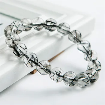 Brazil Natural Black Rutilated Quartz Bracelets 11mm Genuine Crystal Clear Round Bead Stretch Bracelet Women Men
Brazil Natural Black Rutilated Quartz Bracelets 11mm Genuine Crystal Clear Round Bead Stretch Bracelet Women Men