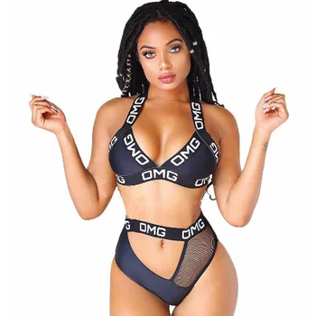 2019 new bathing clothes European and American foreign trade sexy mesh yarn hollowed alphabet bandage split bikini
2019 new bathing clothes European and American foreign trade sexy mesh yarn hollowed alphabet bandage split bikini