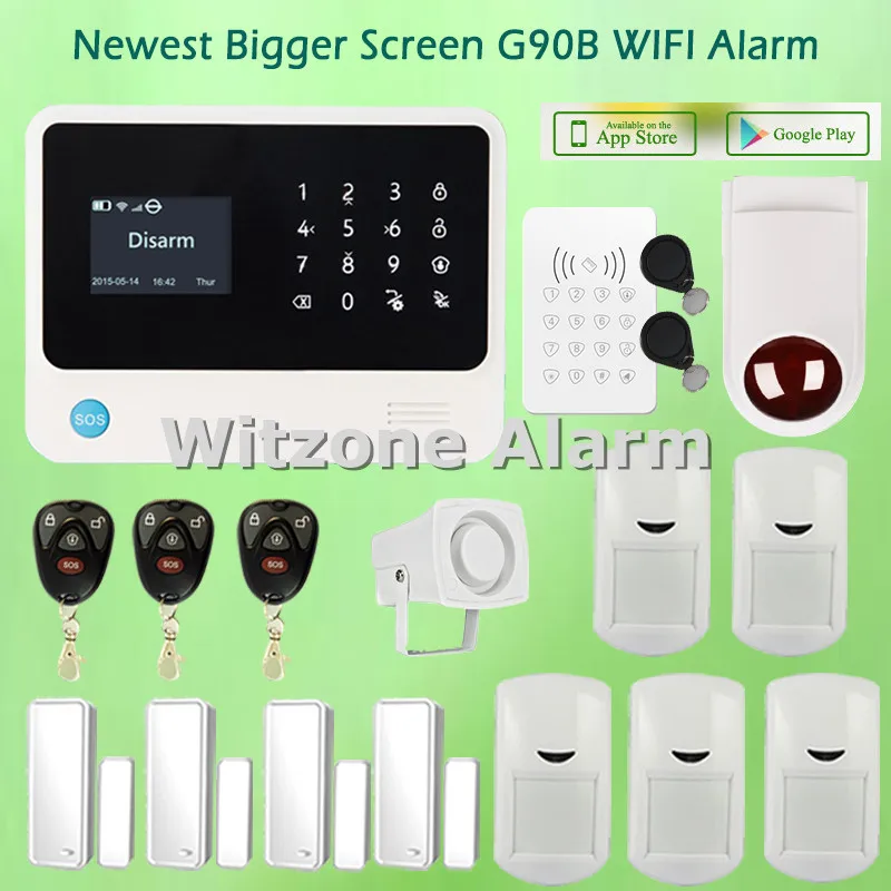 Two way intercom smart home wifi gsm alarm system android iphone app control G90B with RFID touch keypad and external sirene
Two way intercom smart home wifi gsm alarm system android iphone app control G90B with RFID touch keypad and external sirene