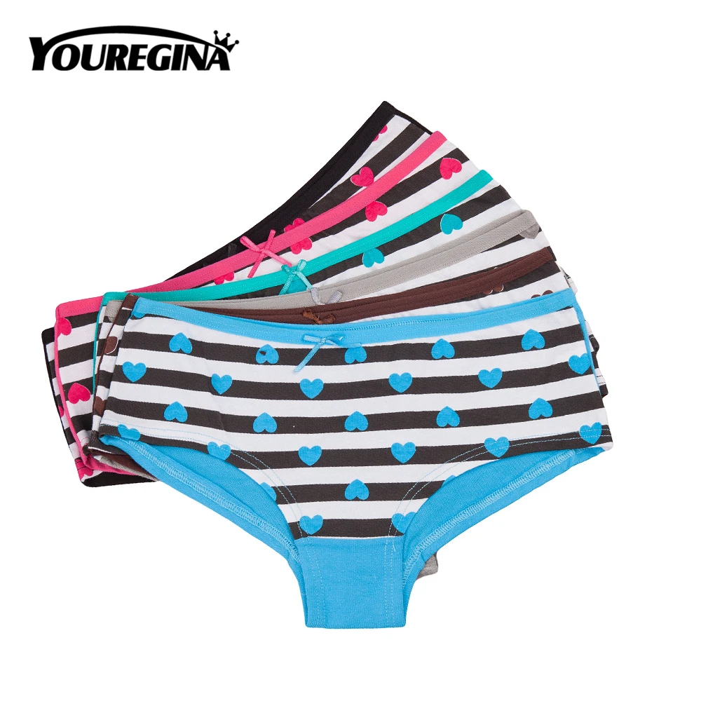YOUREGINA Women Sexy Briefs Underwear Cotton Striped Print Panties Ladies Girls Knickers Intimates Bowknot Comfortable 6pcs/lot
YOUREGINA Women Sexy Briefs Underwear Cotton Striped Print Panties Ladies Girls Knickers Intimates Bowknot Comfortable 6pcs/lot