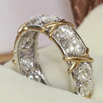 Fashion Eternity Jewelry Stone 5A Zircon stone 10KT White&Yellow Gold Filled Women Engagement Wedding Band Ring Sz 5-11
Fashion Eternity Jewelry Stone 5A Zircon stone 10KT White&Yellow Gold Filled Women Engagement Wedding Band Ring Sz 5-11