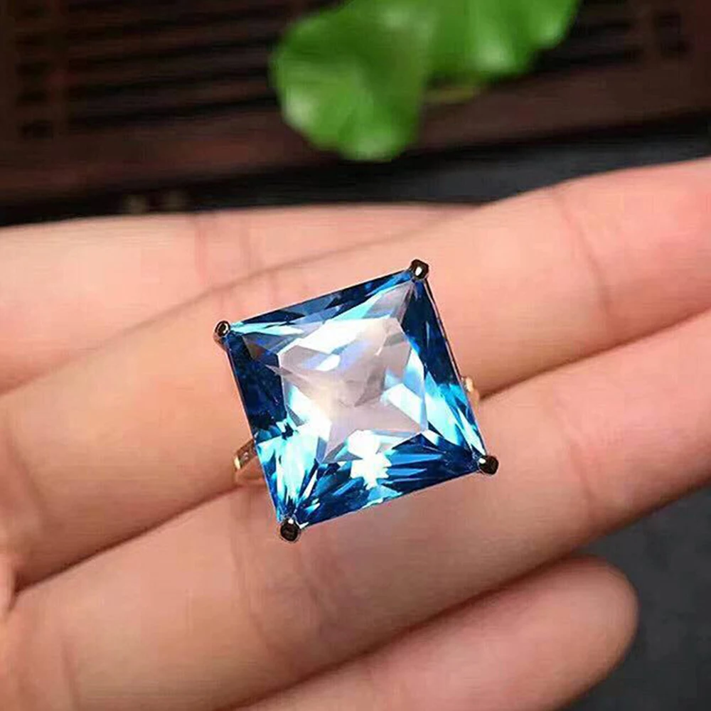 Ring Fashion Jewelry Women Wishful Blue Square Zircon Geometric Creative Design Engagement Wedding Band Party Gift For Her D30
Ring Fashion Jewelry Women Wishful Blue Square Zircon Geometric Creative Design Engagement Wedding Band Party Gift For Her D30