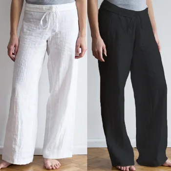 Women's Wide Leg Trousers ZANZEA 2020 Vintage Casual Linen Pants Drawstring Solid Long Pantalon Woman Palazzo Oversized Pant 5XL
Women's Wide Leg Trousers ZANZEA 2020 Vintage Casual Linen Pants Drawstring Solid Long Pantalon Woman Palazzo Oversized Pant 5XL