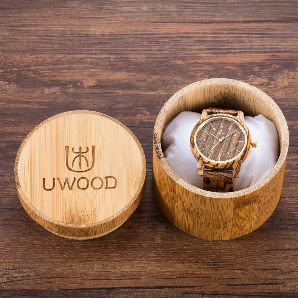 Фото Деревянные часы для мужчин и женщин модные натуральные наручные с бамбуковой