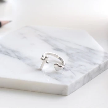 925 Sterling Silver Heart Cross Temperament Personality Korea Wild Fashion Sweet Female Resizable Opening Rings SRI112
925 Sterling Silver Heart Cross Temperament Personality Korea Wild Fashion Sweet Female Resizable Opening Rings SRI112