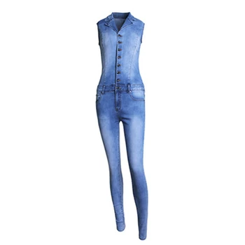 2019 Spring and summer conjoined women's jeans jumpsuit V-neck sexy strapless stretch high waist sleeveless jumpsuit B007
2019 Spring and summer conjoined women's jeans jumpsuit V-neck sexy strapless stretch high waist sleeveless jumpsuit B007