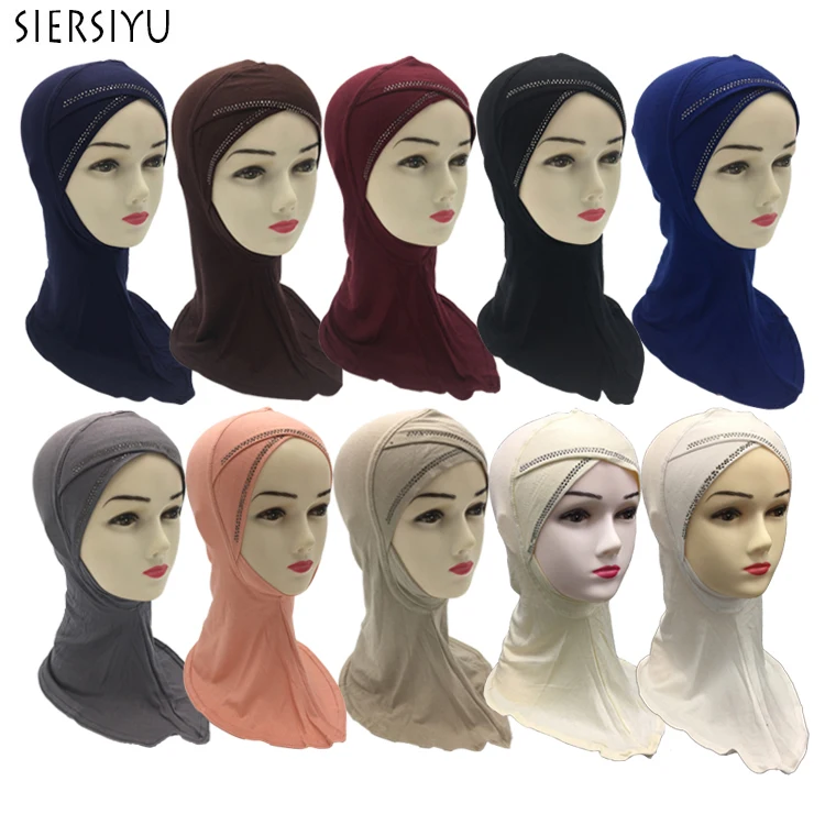 Soft Muslim Full Cover Inner Women's Hijab Islamic Underscarf Neck Head Bonnet Hat Bottom cap with drill-inlaid cross cap
Soft Muslim Full Cover Inner Women's Hijab Islamic Underscarf Neck Head Bonnet Hat Bottom cap with drill-inlaid cross cap