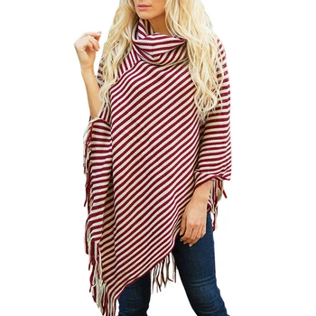 ZADORIN Women Sweaters And Pullovers Striped Turtleneck Fringe Asymmetriacl Knitted Sweater Cloak Shawl Long Sweater Streetwear
ZADORIN Women Sweaters And Pullovers Striped Turtleneck Fringe Asymmetriacl Knitted Sweater Cloak Shawl Long Sweater Streetwear