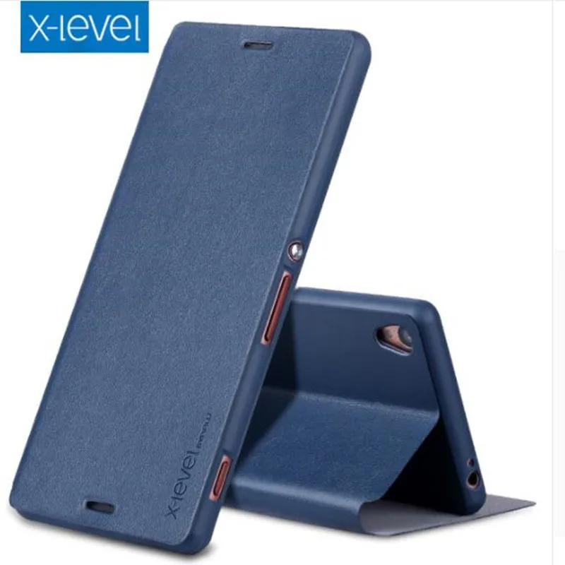 Роскошный чехол X Level в деловом стиле из искусственной кожи для Sony Xperia Z3 откидной