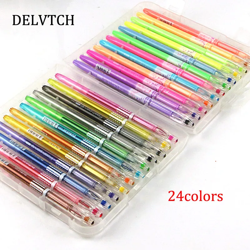 DELVTCH 12/24/36colors Gel Pen Diamond Head Highlighter Flash Pen Pastel Pen Boutique Boxed Office School Writing Painting Tools
DELVTCH 12/24/36colors Gel Pen Diamond Head Highlighter Flash Pen Pastel Pen Boutique Boxed Office School Writing Painting Tools