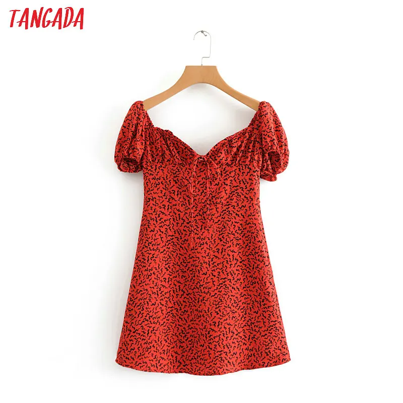 Tangada summer slash neck red dresses women sweet print french dress short sleeve off shoulder mini dress vestidos female 3D62
Tangada summer slash neck red dresses women sweet print french dress short sleeve off shoulder mini dress vestidos female 3D62