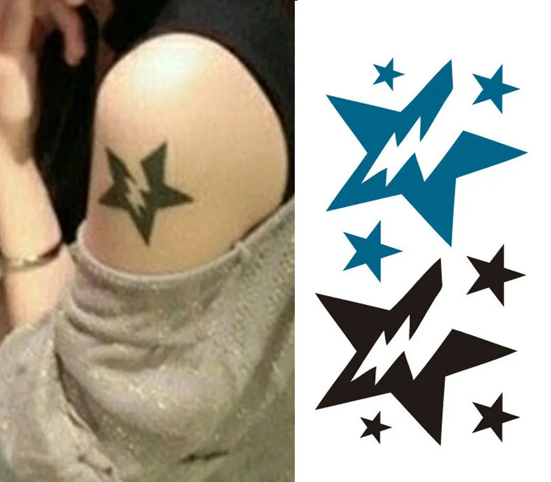 Tattoo Stickers Lightning Star black and blue Men & Women Waterproof Tattoo Stickers Scavenging Ankle lasting
Tattoo Stickers Lightning Star black and blue Men & Women Waterproof Tattoo Stickers Scavenging Ankle lasting